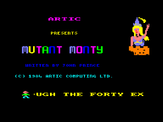 Mutant Monty title screen for Amstrad CPC